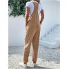 imageOYOANGLE Womens Causal Sleeveless Harem Leg Suspender Cami Jumpsuit Long Romper with PocketsLight Brown
