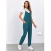 imageOYOANGLE Womens Causal Sleeveless Harem Leg Suspender Cami Jumpsuit Long Romper with PocketsTeal Blue
