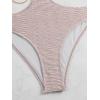 imageOYOANGLE Womens Chain Linked Cut Out Halter One Piece Swimsuit Tummy Control Bathing SuitPink