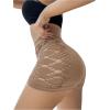 imageOYOANGLE Womens Cut Out Mid Rise Boyshort Panties Solid Plain Criss Cross Seamless UnderwearApricot