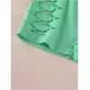 imageOYOANGLE Womens Cut Out Mid Rise Boyshort Panties Solid Plain Criss Cross Seamless UnderwearGreen