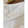 imageOYOANGLE Womens Drawstring Cute Linen Shorts Lace Trim High Waist Wide Leg Casual BoyshortsWhite