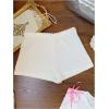 imageOYOANGLE Womens Drawstring Cute Linen Shorts Lace Trim High Waist Wide Leg Casual BoyshortsWhite