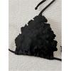 imageOYOANGLE Womens Floral Appliques Bikini Top Triangle Halter Bathing Suit Tops SwimsuitsBlack