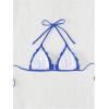 imageOYOANGLE Womens Floral Appliques Bikini Top Triangle Halter Bathing Suit Tops SwimsuitsBlue