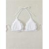 imageOYOANGLE Womens Floral Appliques Bikini Top Triangle Halter Bathing Suit Tops SwimsuitsWhite