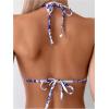imageOYOANGLE Womens Floral Print Halter Neck One Piece Swimsuits Cut Out tie Backless Bathing Suit Beach MonokiniPurple