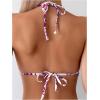 imageOYOANGLE Womens Floral Print Halter Neck One Piece Swimsuits Cut Out tie Backless Bathing Suit Beach MonokiniPurple and White