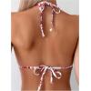 imageOYOANGLE Womens Floral Print Halter Neck One Piece Swimsuits Cut Out tie Backless Bathing Suit Beach MonokiniRed