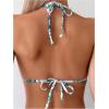 imageOYOANGLE Womens Floral Print Halter Neck One Piece Swimsuits Cut Out tie Backless Bathing Suit Beach MonokiniTeal Blue