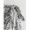 imageOYOANGLE Womens Graphic Print Bikini Cover Up Skirts Tie Side Bathing Suit CoverupsBlack and White
