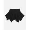 imageOYOANGLE Womens Lace Up Goth Punk Tiered Skirt High Waist Asymmetrical Flowy Y2K Mini SkirtsBlack