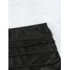 imageOYOANGLE Womens Mesh Sheer High Waisted Ruched Short Swim Skirt Swimsuit Bikini BottomsBlack