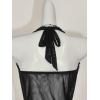imageOYOANGLE Womens Summer Sheer Halter Crop Top Y2K Sleeveless Mesh Top Going Out ClubwearBlack