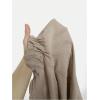 imageOYOANGLE Womens Swimsuit Cover Ups Off Shoulder Long Sleeve Beach Dress Frill Trim SwimwearKhaki