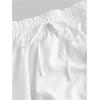imageOYOANGLE Womens Tie Front Pleated Long Skirt Elastic High Waist A Line Flowy Casual Maxi SkirtsWhite