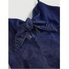 imageOYOANGLE Womens Vintage Bowknot Spaghetti Strap Denim Romper Sleeveless Wide Leg Jean Short JumpsuitsDark Wash