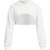 imageOYOANGLE Girls Long Sleeve Drop Shoulder High Low Asymmetrical Hem Crop Hoodie TopWhite