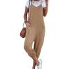 imageOYOANGLE Womens Causal Sleeveless Harem Leg Suspender Cami Jumpsuit Long Romper with PocketsLight Brown