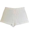 imageOYOANGLE Womens Drawstring Cute Linen Shorts Lace Trim High Waist Wide Leg Casual BoyshortsWhite