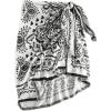 imageOYOANGLE Womens Graphic Print Bikini Cover Up Skirts Tie Side Bathing Suit CoverupsBlack and White