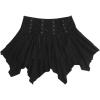 imageOYOANGLE Womens Lace Up Goth Punk Tiered Skirt High Waist Asymmetrical Flowy Y2K Mini SkirtsBlack