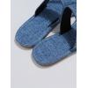 imageOYOANGLE Womens Demin Toe Ring Flat Sandals Strappy Casual Trendy Outdoor Slippers Summer Slip OnBlue