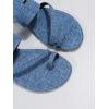 imageOYOANGLE Womens Demin Toe Ring Flat Sandals Strappy Casual Trendy Outdoor Slippers Summer Slip OnBlue