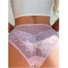 imageOYOANGLE Womens Floral Lace Mesh Briefs Panties Breathable Comfortable Mid Rise UnderwearPink