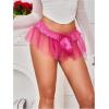 imageOYOANGLE Womens Lace Sheer Bowknot Thong Panties Low Rise Ruffle Lingerie UnderwearHot Pink