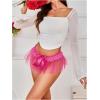 imageOYOANGLE Womens Lace Sheer Bowknot Thong Panties Low Rise Ruffle Lingerie UnderwearHot Pink