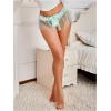 imageOYOANGLE Womens Lace Sheer Bowknot Thong Panties Low Rise Ruffle Lingerie UnderwearMint Green