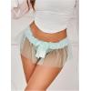 imageOYOANGLE Womens Lace Sheer Bowknot Thong Panties Low Rise Ruffle Lingerie UnderwearMint Green