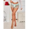 imageOYOANGLE Womens Lace Sheer Bowknot Thong Panties Low Rise Ruffle Lingerie UnderwearMint Green