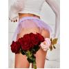 imageOYOANGLE Womens Lace Sheer Bowknot Thong Panties Low Rise Ruffle Lingerie UnderwearPurple