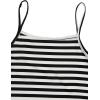imageOYOANGLE Girls Striped Print Cami Dresses and Short Sleeve Knot Tie Front Top Sets 2 Pieces OutfitsBlack White