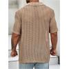 imageOYOANGLE Mens Mesh Sheer Short Sleeve Button Down Shirts Beach Vacation Shirt Party Crochet TopsBrown