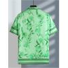 imageOYOANGLE Mens Short Sleeve Hawaiian Shirts Floral Button Down Shirt Summer Beach TopsLight Green