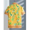imageOYOANGLE Mens Short Sleeve Hawaiian Shirts Floral Button Down Shirt Summer Beach TopsYellow