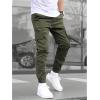 imageOYOANGLE Mens Cargo Jogger Pants Elastic Drawstring Waist Flap Pocket Joggers Hiking Outdoor Track JoggingArmy Green