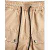 imageOYOANGLE Mens Streetwear Drawstring Waist Button Side Flap Pocket Crago Pants TrousersKhaki
