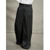 imageOYOANGLE Mens Striped Wide Leg Pleated Pants Zipper Fly Baggy Dress Trousers StreetwearBlack