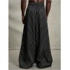 imageOYOANGLE Mens Striped Wide Leg Pleated Pants Zipper Fly Baggy Dress Trousers StreetwearBlack