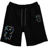 imageOYOANGLE Mens Reflective Expression Print Drawstring Waist Athletic Workout Track Shorts with PocketsBlack Bear Graphic