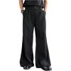 imageOYOANGLE Mens Wide Leg Suit Pants Pleated Business Casual Baggy Dress Trousers with PocketsBlack