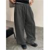 imageOYOANGLE Mens Baggy Sweatpants Drawstring Elastic Waist Loose Wide Leg Athletic Sweat Pants with PocketsDark Grey