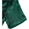 imageOYOANGLE Mens Sequin Shiny Button Down Shirt Short Sleeve Collared Shirts Party Holiday TopsDark Green