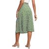 imageOYOANGLE Womens Boho Floral Print High Waisted A Line Split Thigh Summer Midi SkirtMint Green