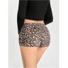 imageOYOANGLE Womens Leopard Print Elastic Waist Y2K Workout Yoga Mini ShortsKhaki