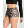imageOYOANGLE Womens Leopard Print Elastic Waist Y2K Workout Yoga Mini ShortsKhaki